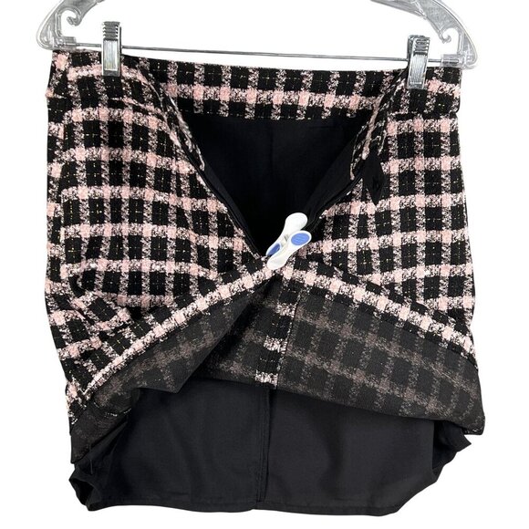 Maison d' Amelie Paris NEW Womens 6 Pink Black Tweed Mini Skirt Clueless Preppy - Picture 5 of 12